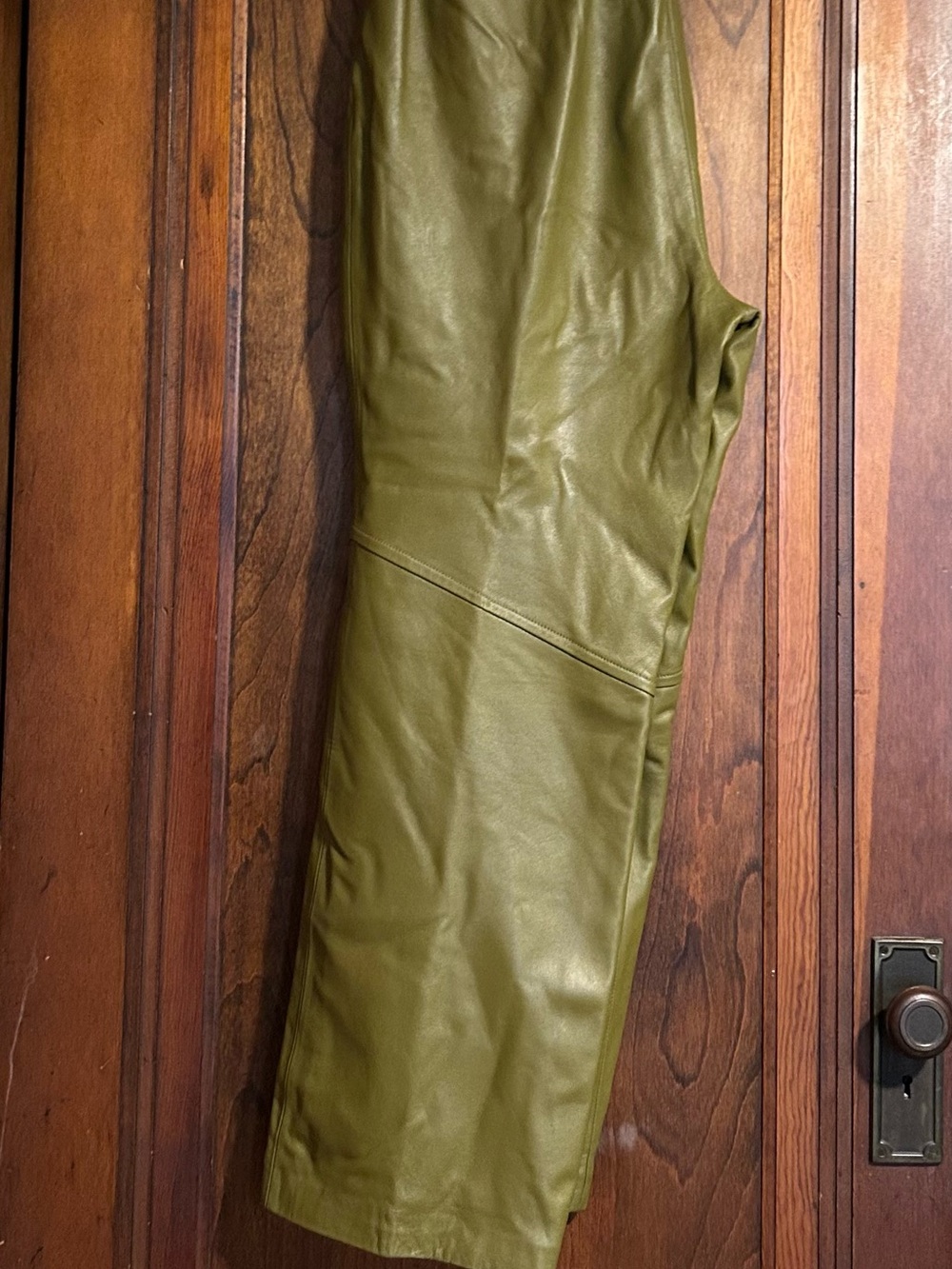 Terry Lewis  Green Genuine Leather Pants Size 20 - Picture 4 of 6